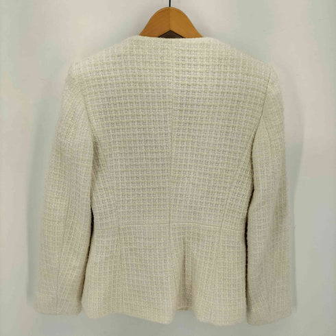 ザラ ZARA フロントフック ツイード ノーカラージャケット レディース import:XS