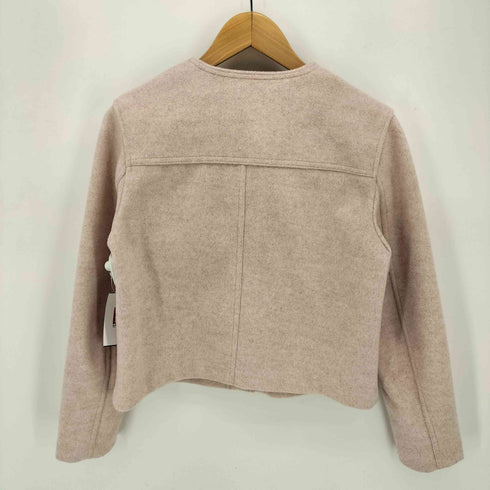 ザラ ZARA スナップボタン クロップド ノーカラージャケット レディース import:XS