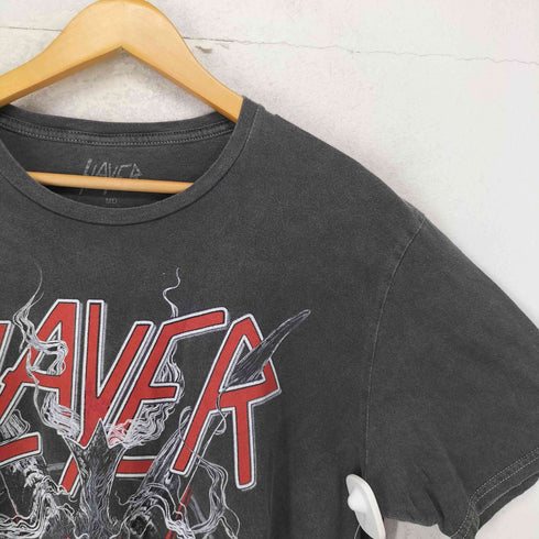 SLAYER バンド プリント クルーネック 半袖Tシャツ カットソー メンズ M