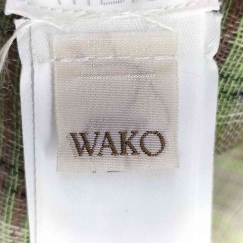 ワコー WAKO イタリア製 リネンチェックストール レディース