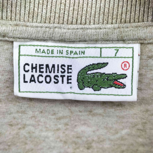 シュミーズラコステ CHEMISE LACOSTE 80s スペイン製 コットンブレンド ワンポイントロゴ 長袖 シャツ メンズ 7