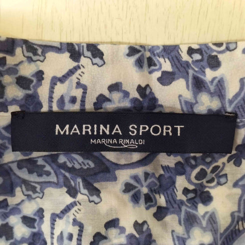 MARINA SPORT コットン シルク ペイズリー 柄 プルオーバー ブラウス レディース 25