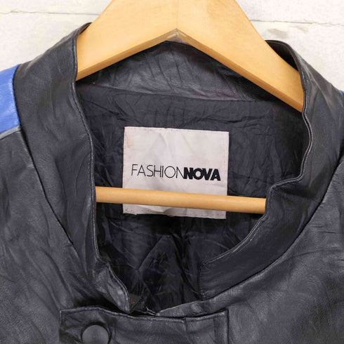 FASHIOM NOVA 短丈 レザー レーシングジャケット メンズ