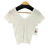 アニエスベー agnes b. PARIS コットン 無地 Vネック 半袖 Tシャツ カットソー レディース JPN:2
