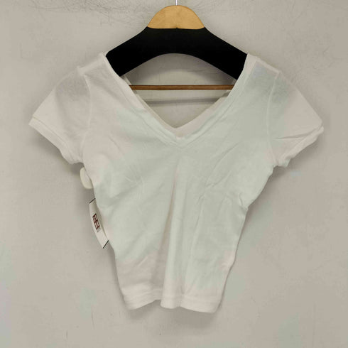 アニエスベー agnes b. PARIS コットン 無地 Vネック 半袖 Tシャツ カットソー レディース JPN:2