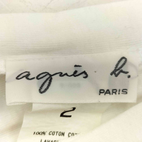アニエスベー agnes b. PARIS コットン 無地 Vネック 半袖 Tシャツ カットソー レディース JPN:2