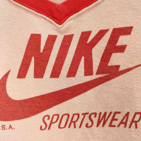 ナイキ NIKE ロゴ ツートン Vネック ラグランTシャツ Y2K レディース import:M