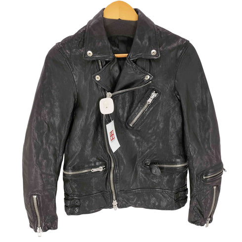 フーガ FUGA LAMB LEATHER EXISTENCIA ラムレザーダブルライダースジャケット Y2K グランジ メンズ 44