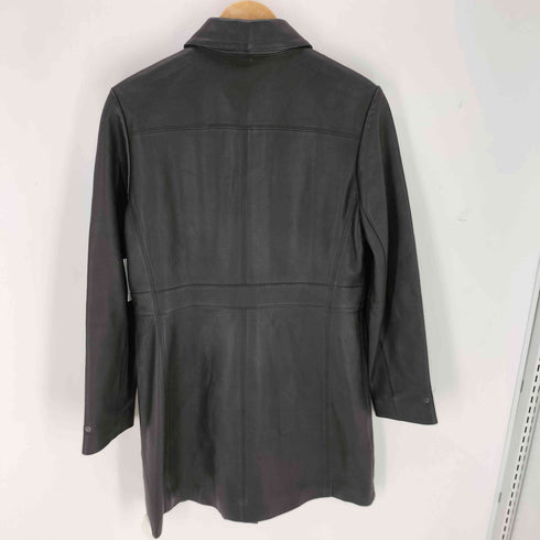 エディーバウアー Eddie Bauer GENUINE LEATHER 本革 レザー ジップアップコート レディース M