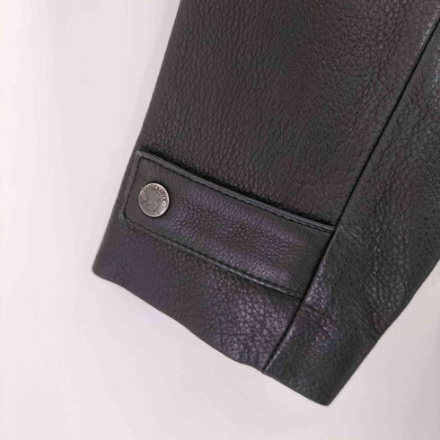 エディーバウアー Eddie Bauer GENUINE LEATHER 本革 レザー ジップアップコート レディース M