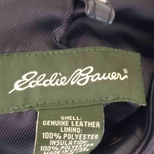 エディーバウアー Eddie Bauer GENUINE LEATHER 本革 レザー ジップアップコート レディース M