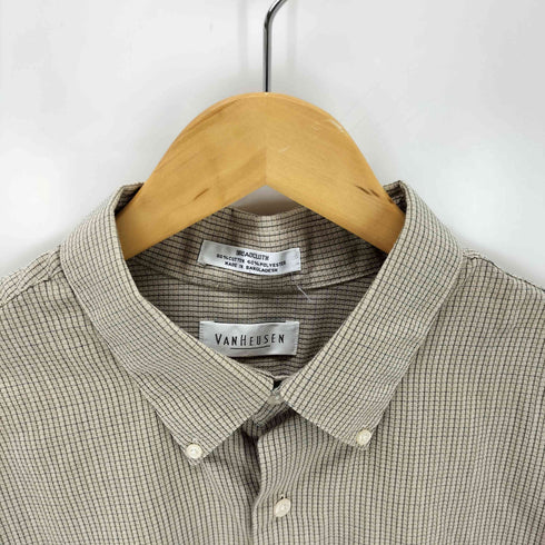 ヴァンヒューゼン VAN HEUSEN BROADCLOTH ワンポケットS/Sチェックシャツ メンズ 17 1/2