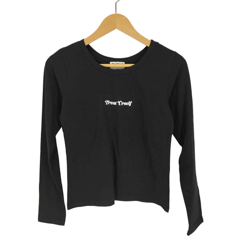 トリートユアセルフ TREAT URSELF ロゴプリント L/S クルーネック Tシャツ レディース