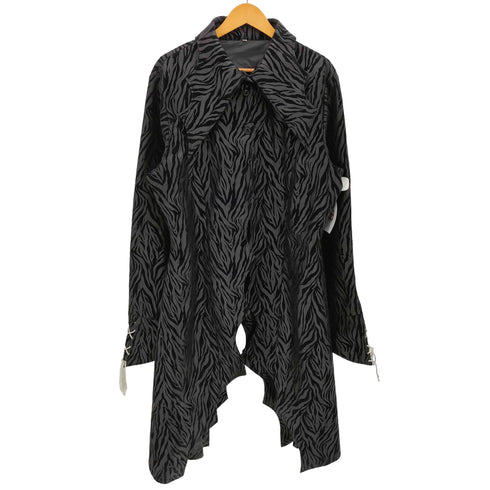 ゼブラ柄 レースアップ ドラキュラ ロングコート メンズ import:XL