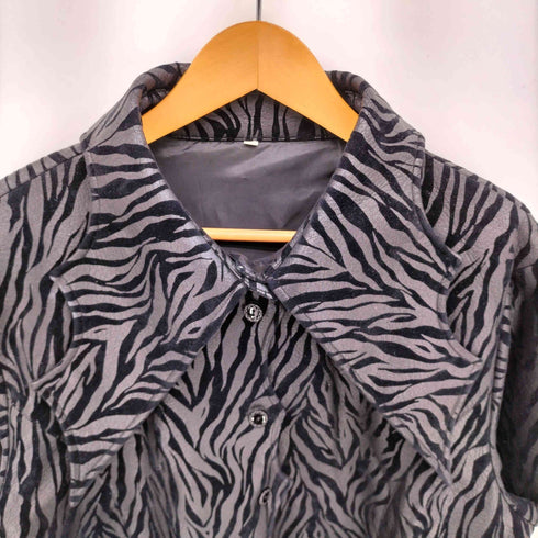 ゼブラ柄 レースアップ ドラキュラ ロングコート メンズ import:XL
