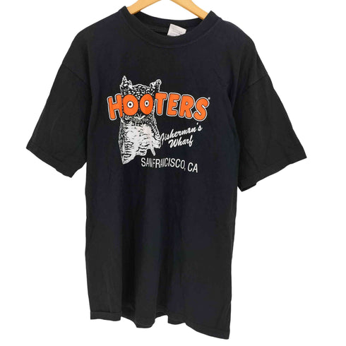KING FASHIONSボディ 90s カナダ製 HOOTERS 両面ラバープリント アドバタイジングTシャツ メンズ import:XL
