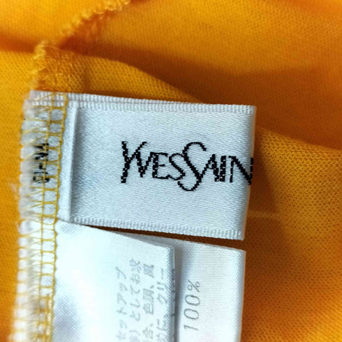 イヴサンローラン Yves Saint Laurent ロゴ刺繍 バック ボタン ブラウス レディース import:M