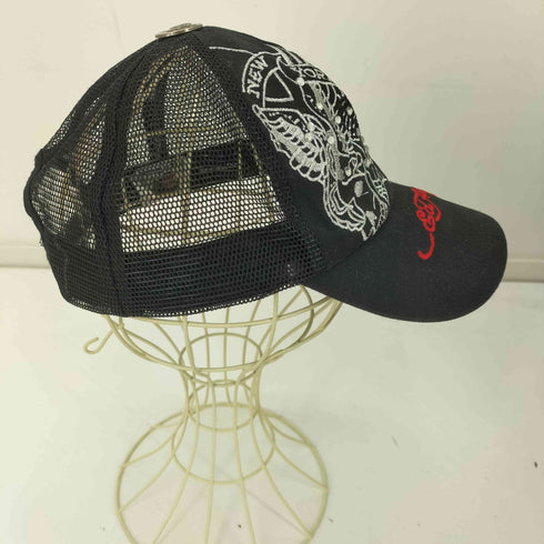エドハーディー Ed Hardy タイガー 虎 刺繍 メッシュ キャップ ラインストーン スナップバック Y2K メンズ
