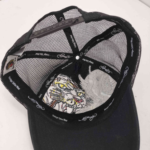 エドハーディー Ed Hardy タイガー 虎 刺繍 メッシュ キャップ ラインストーン スナップバック Y2K メンズ