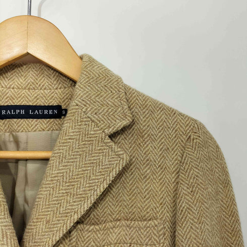 ラルフローレン RALPH LAUREN 00s チェンジポケット エルボーパッチ ヘリンボーン ウール ツイードジャケット レディース 9