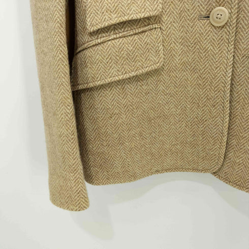 ラルフローレン RALPH LAUREN 00s チェンジポケット エルボーパッチ ヘリンボーン ウール ツイードジャケット レディース 9