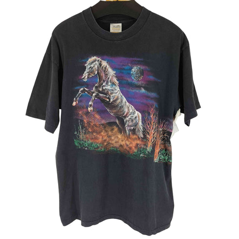 HAZELWOODS 90S MADE IN USA ホース グラフィック S/S Tシャツ メンズ import:XL