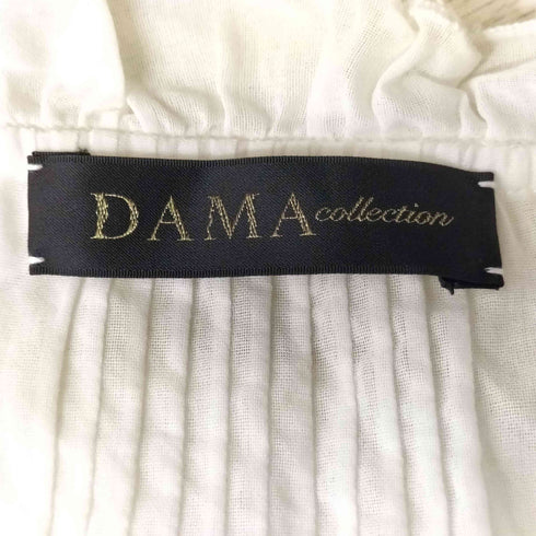 ダーマコレクション DAMA collection 刺繍デザイン ストリング フリルブラウス レディース JPN:L