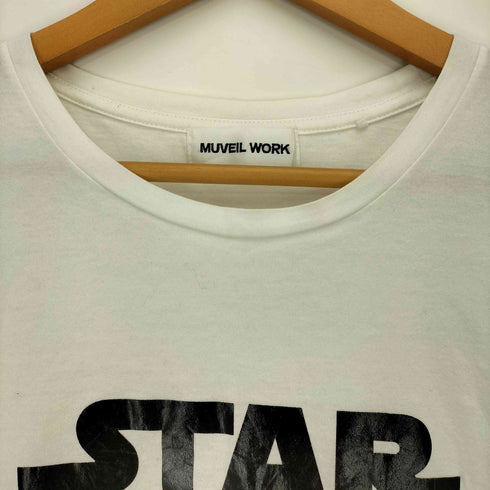 ミュベールワーク MUVEIL WORK スペースオペラシリーズ プリント ロゴTシャツ レディース JPN:36