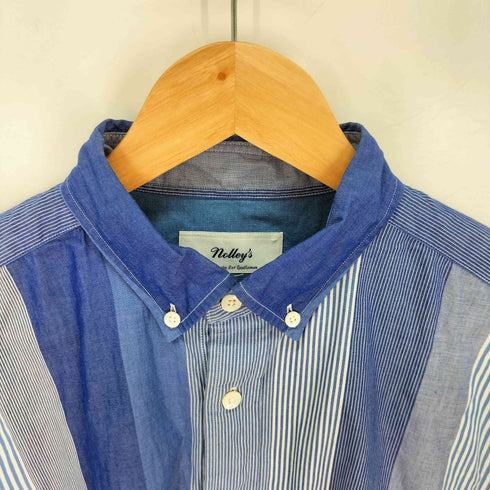 ノーリーズ NOLLEY’S ランダムストライプ ボタンダウン コットンシャツ メンズ import:L