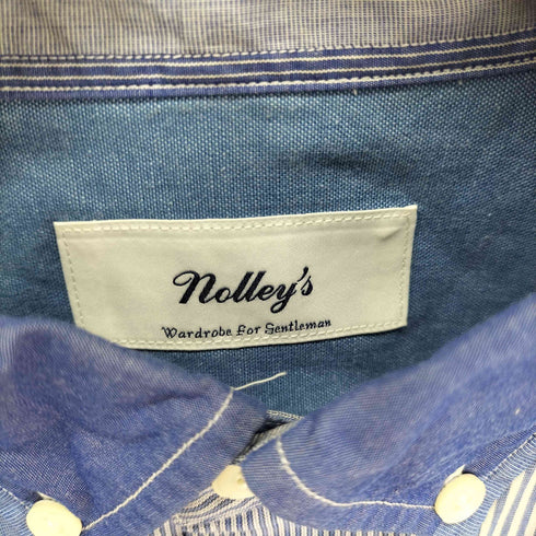 ノーリーズ NOLLEY’S ランダムストライプ ボタンダウン コットンシャツ メンズ import:L