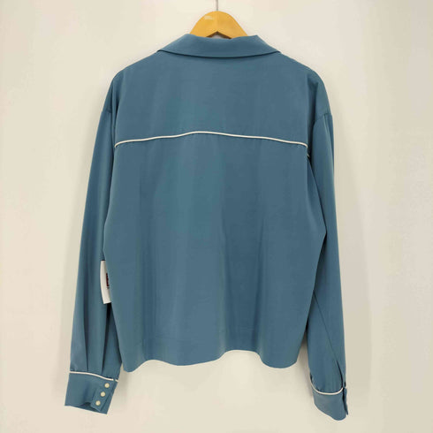 バラ刺繍 スナップボタン L/S オープンカラーシャツ ボックスシルエット メンズ