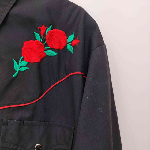 ELY DIAMOND AMERICAN ROSE 両面刺繍 パイピング L/S ウエスタンシャツ メンズ import:XL