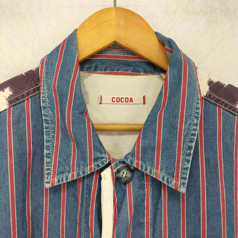 フロントストライプ バックプリント 切替 シャツ ジャケット メンズ
