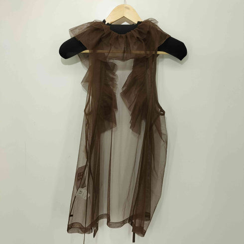 レイビームス Ray BEAMS チュールフリルカラーノースリーブトップス レディース