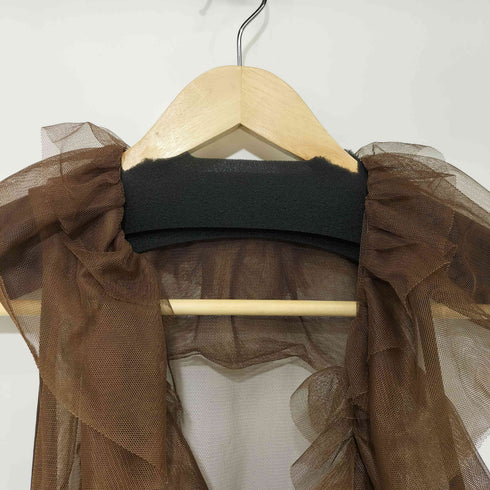 レイビームス Ray BEAMS チュールフリルカラーノースリーブトップス レディース