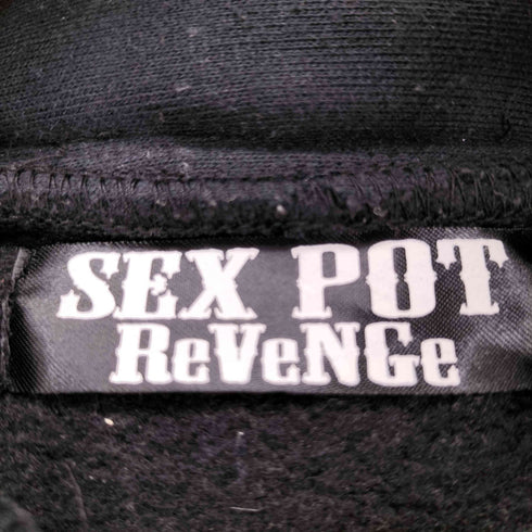 セックスポットリベンジ SEX POT ReVeNGe Y2K ドクロジップ スタッズ プリントハイネックパーカー レディース JPN:M