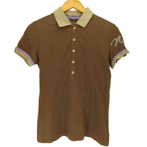 ナパピリ NAPAPIJRI 袖ワッペン 鹿の子 S/S ポロシャツ Y2K レディース import:M