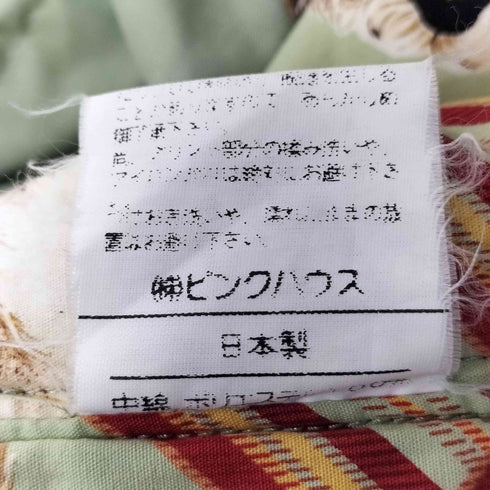 ピンクハウス PINK HOUSE 刺繍 ワッペン 裏地チェック モッズコート 犬柄 メンズ