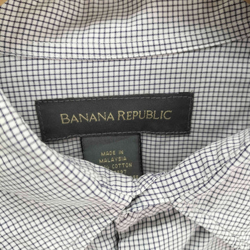 バナナリパブリック BANANA REPUBLIC マイクロチェック レギュラーカラー シャツ メンズ import:L