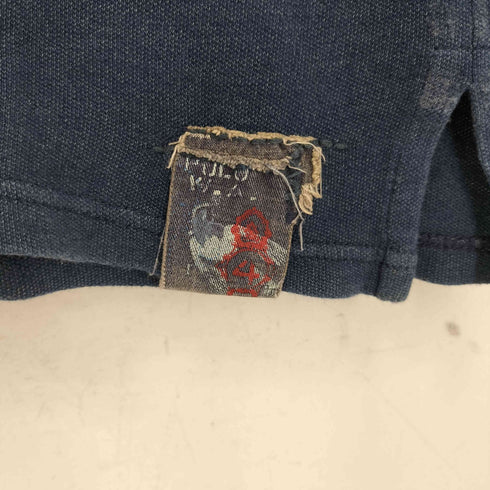 ポロバイラルフローレン Polo by RALPH LAUREN インディゴ染め USED加工ポロシャツ レディース import:L