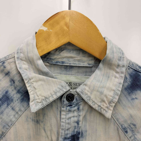 デニムアンドサプライラルフローレン DENIM&SUPPLY RALPH RAUREN ブリーチ加工 タイダイ ウエスタン シャツ メンズ import:XS