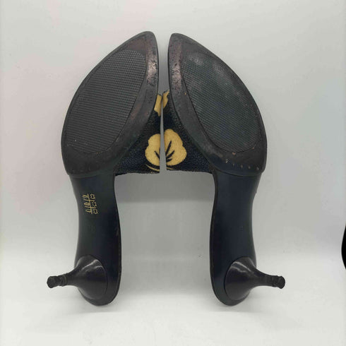 gianni barbato MADE IN ITALY ジャン二バルバートイタリア製 ポインテッドトゥ ミュール サンダル ハイビスカス レディース EUR:38