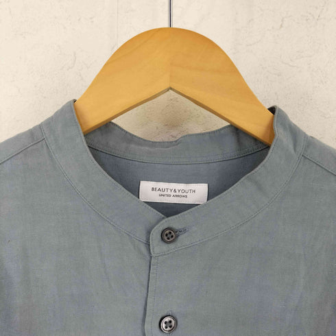 ビューティーアンドユースユナイテッドアローズ BEAUTY & YOUTH UNITED ARROWS レーヨン リネン バンドカラーシャツ メンズ M