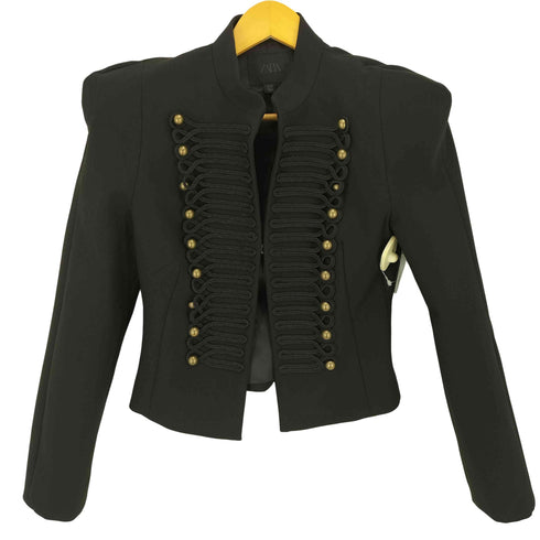 ザラ ZARA ショルダーパッドブレザー ナポレオンジャケット レディース import:S