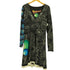 デシグアル Desigual メタリックプリント 袖切替 Vネックワンピース レディース import:XL