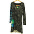 デシグアル Desigual メタリックプリント 袖切替 Vネックワンピース レディース import:XL