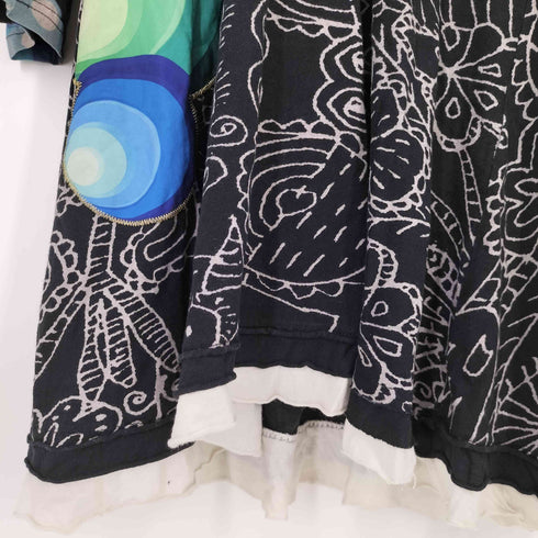 デシグアル Desigual メタリックプリント 袖切替 Vネックワンピース レディース import:XL
