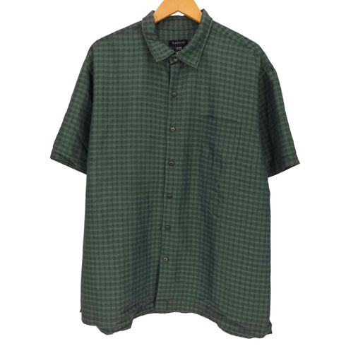 ヴァンヒューゼン VAN HEUSEN チェック ポケット レーヨン S/S シャツ メンズ import:XL