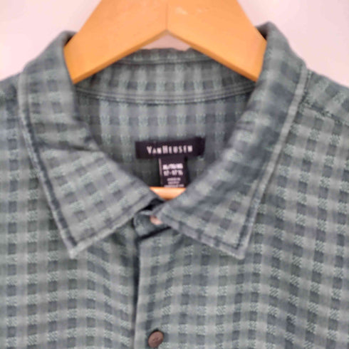 ヴァンヒューゼン VAN HEUSEN チェック ポケット レーヨン S/S シャツ メンズ import:XL