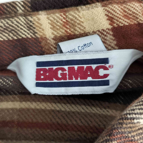 ビッグマック BIG MAC 80s USA製 チェック ヘビーネルシャツ メンズ L TALL